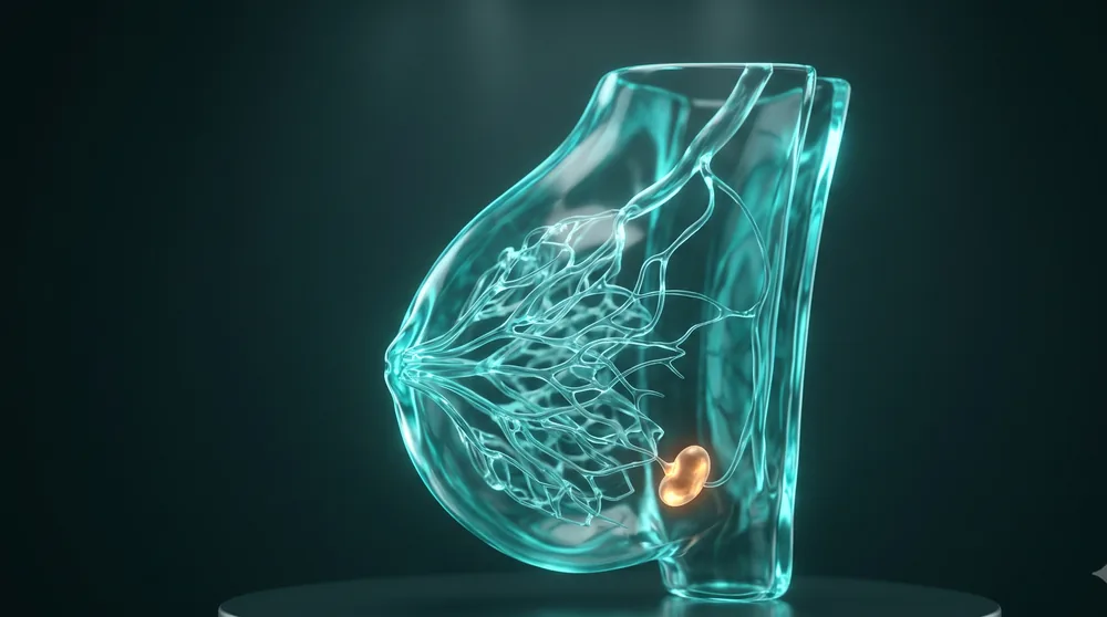 3D illustration of breast cancer surgery